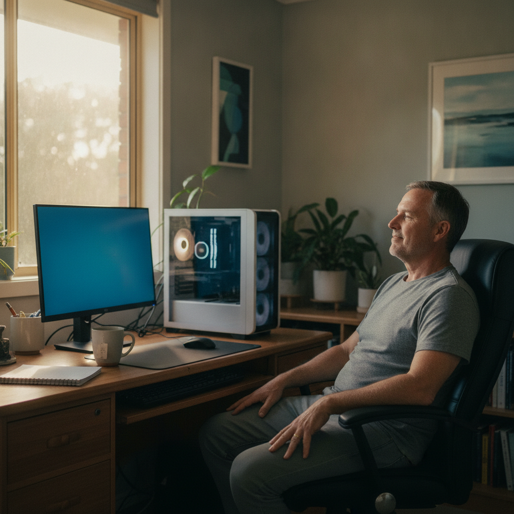 Computer cleaning in Forresters Beach (2260) — a local resident at home with a clean, fast, dust-free computer running cool and quiet
