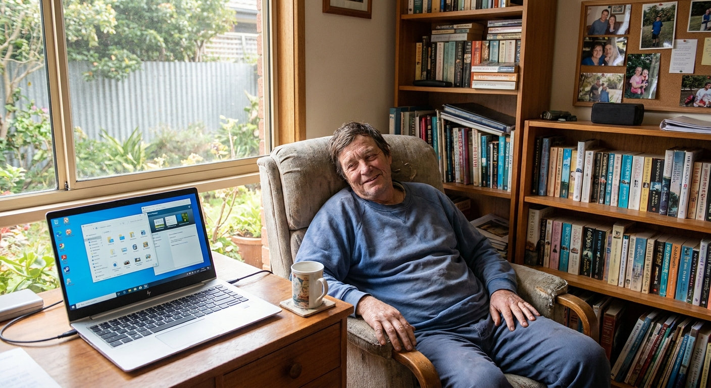 Computer cleaning in Frankston Heights (3199) — a local resident at home with a clean, fast, dust-free computer running cool and quiet