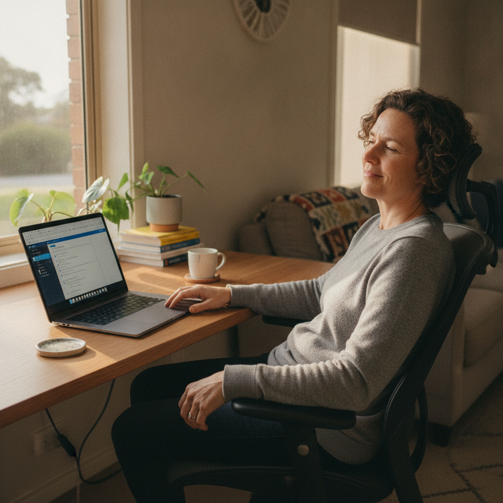 Professional computer clean-out in Fulham (5024) — a happy South Australia resident at home with a spotless, fast, quiet machine