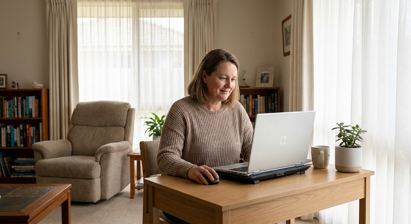 Computer cleaning in Fyansford (3221) — a local resident at home with a clean, fast, dust-free computer running cool and quiet