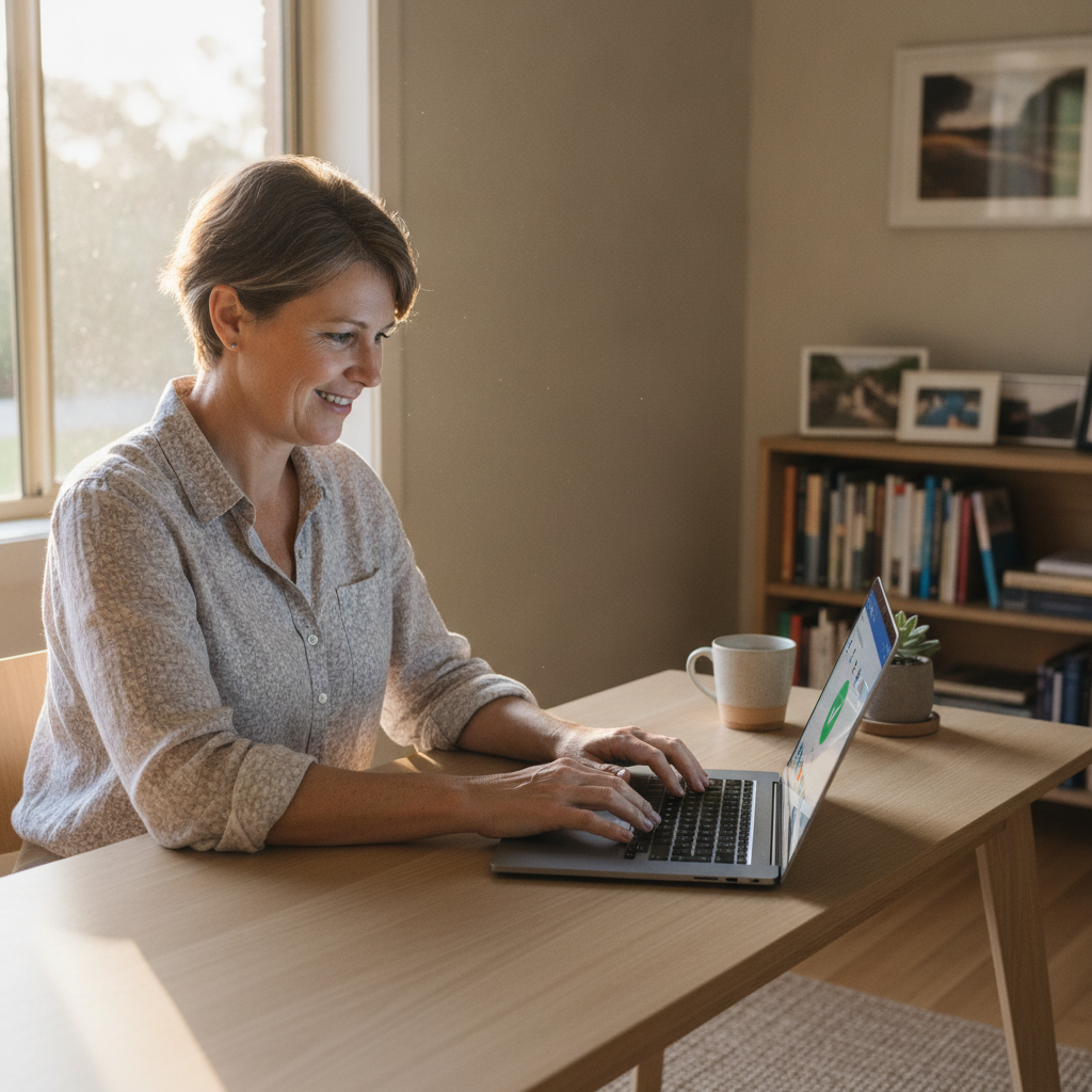 Professional computer clean-out in Gawler Belt (5118) — a happy South Australia resident at home with a spotless, fast, quiet machine