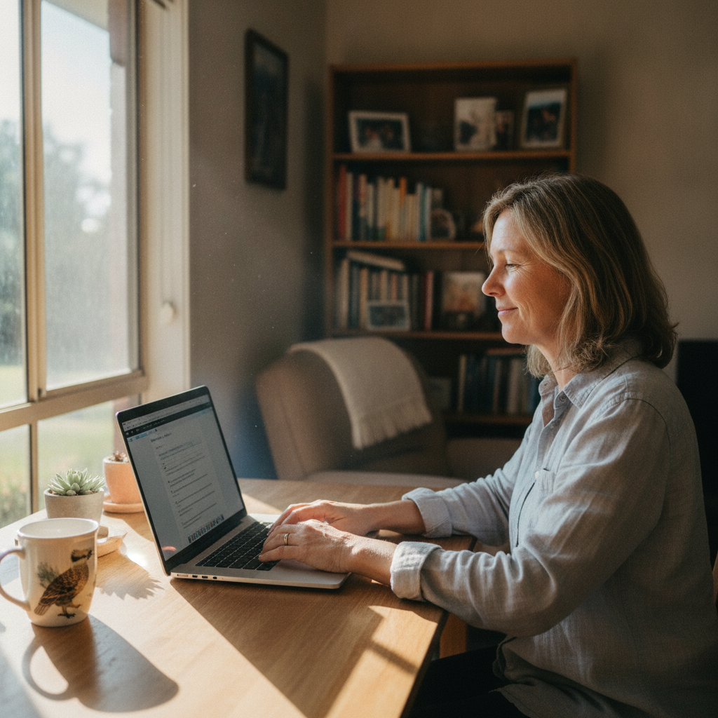 Computer cleaning in Geneva (2474) — a local resident at home with a clean, fast, dust-free computer running cool and quiet