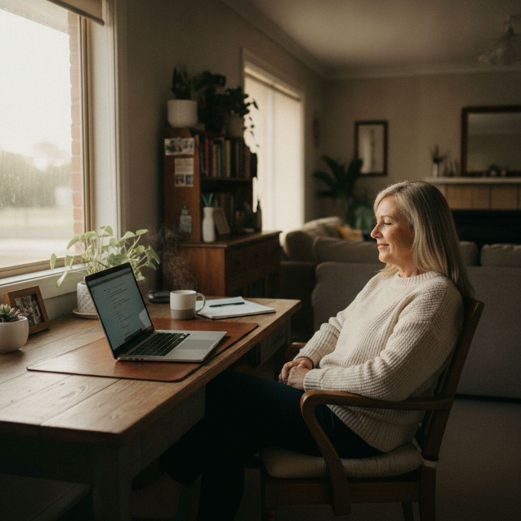 Professional computer clean-out in Gerogery (2642) — a happy New South Wales resident at home with a spotless, fast, quiet machine