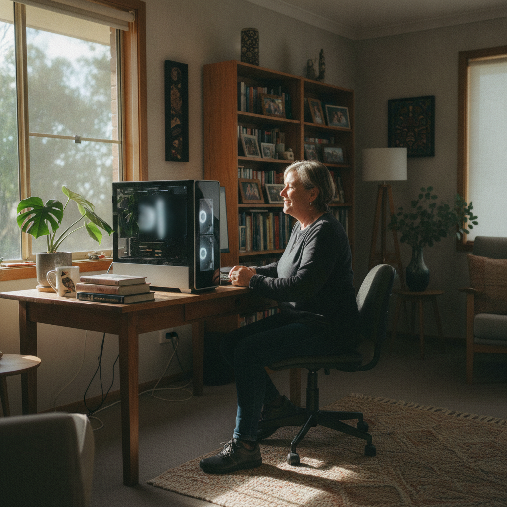 Computer cleaning in Gingkin (2787) — a local resident at home with a clean, fast, dust-free computer running cool and quiet