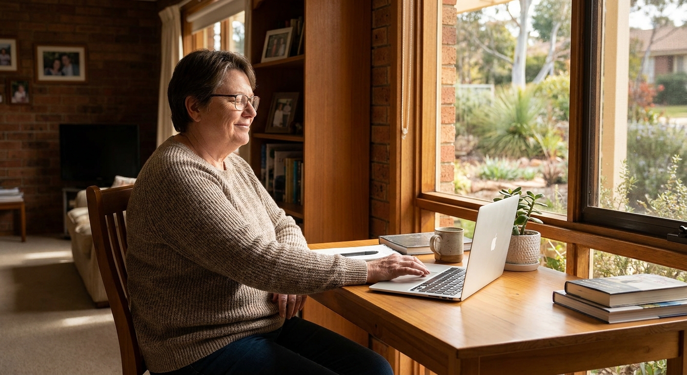 Professional computer clean-out in Giralang (2617) — a happy the ACT resident at home with a spotless, fast, quiet machine