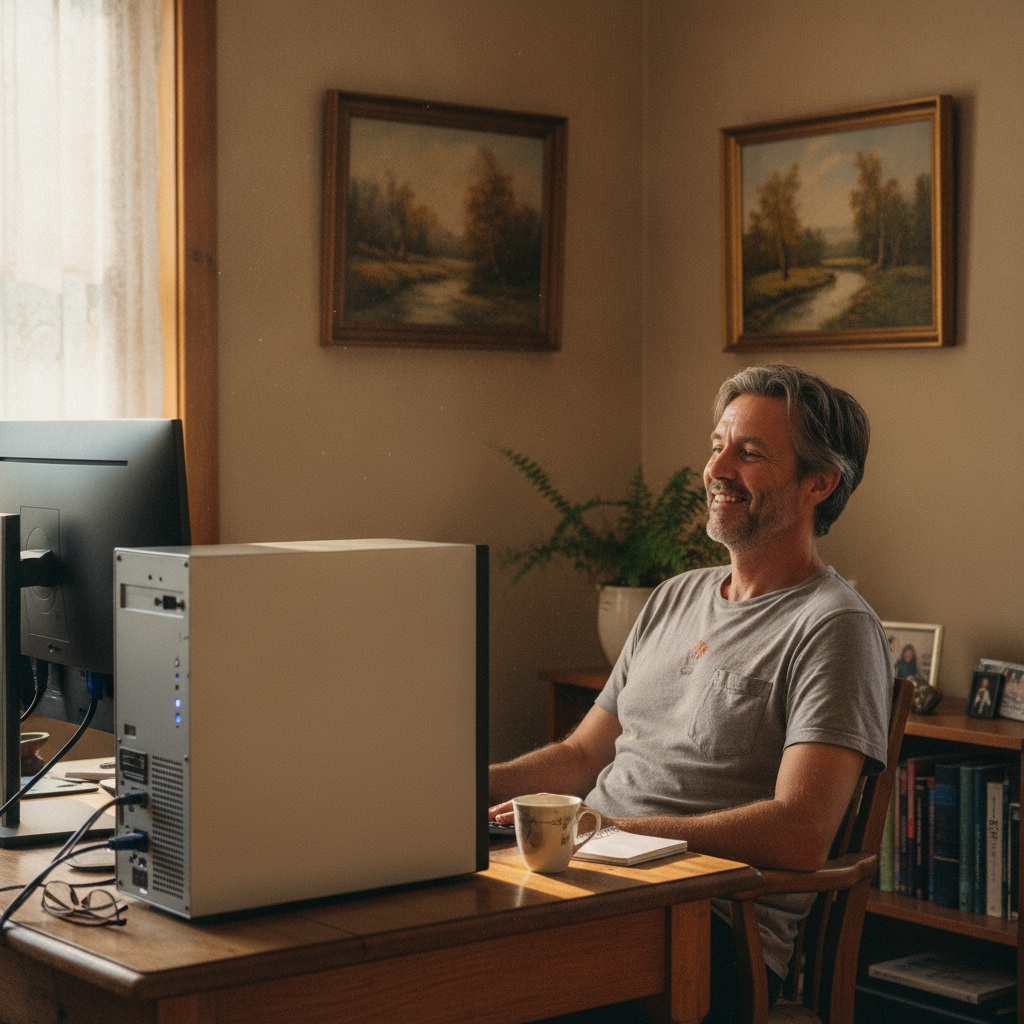 Computer cleaning in Gladesville (2111) — a local resident at home with a clean, fast, dust-free computer running cool and quiet