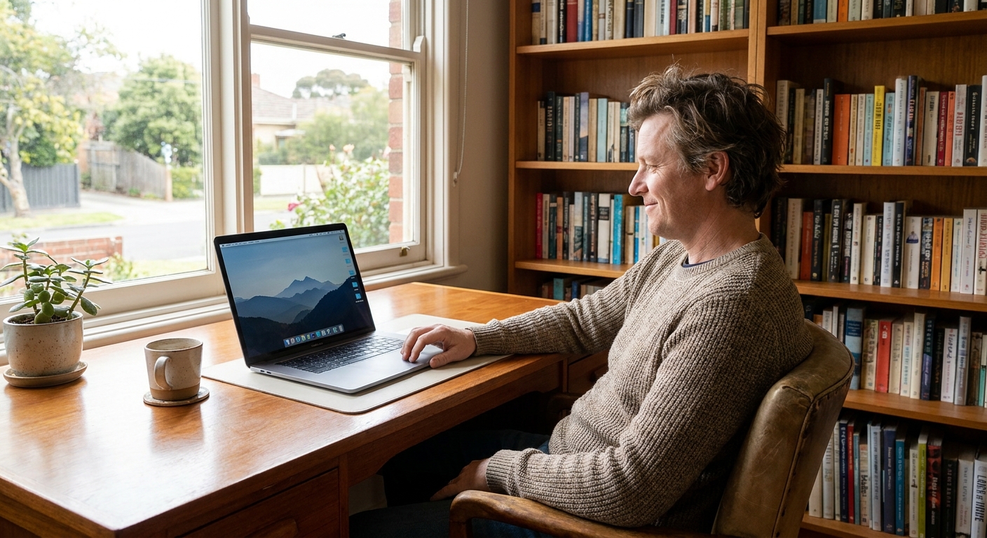Computer cleaning in Glen Huntly (3163) — a local resident at home with a clean, fast, dust-free computer running cool and quiet