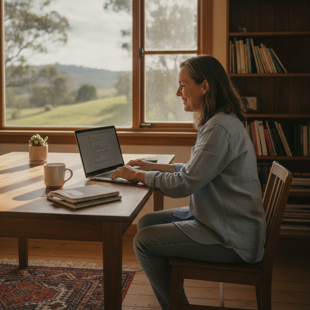 Computer cleaning in Glen William (2321) — a local resident at home with a clean, fast, dust-free computer running cool and quiet