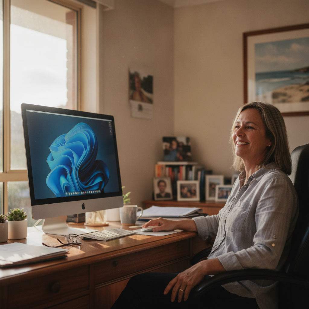 Computer cleaning in Glengowrie (5044) — a local resident at home with a clean, fast, dust-free computer running cool and quiet