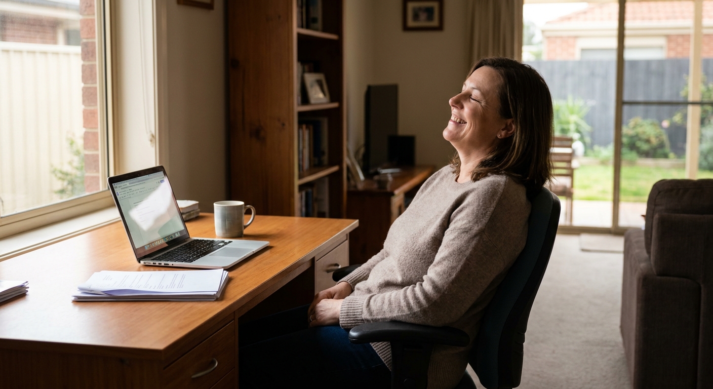 Computer cleaning in Glenroy (3046) — a local resident at home with a clean, fast, dust-free computer running cool and quiet