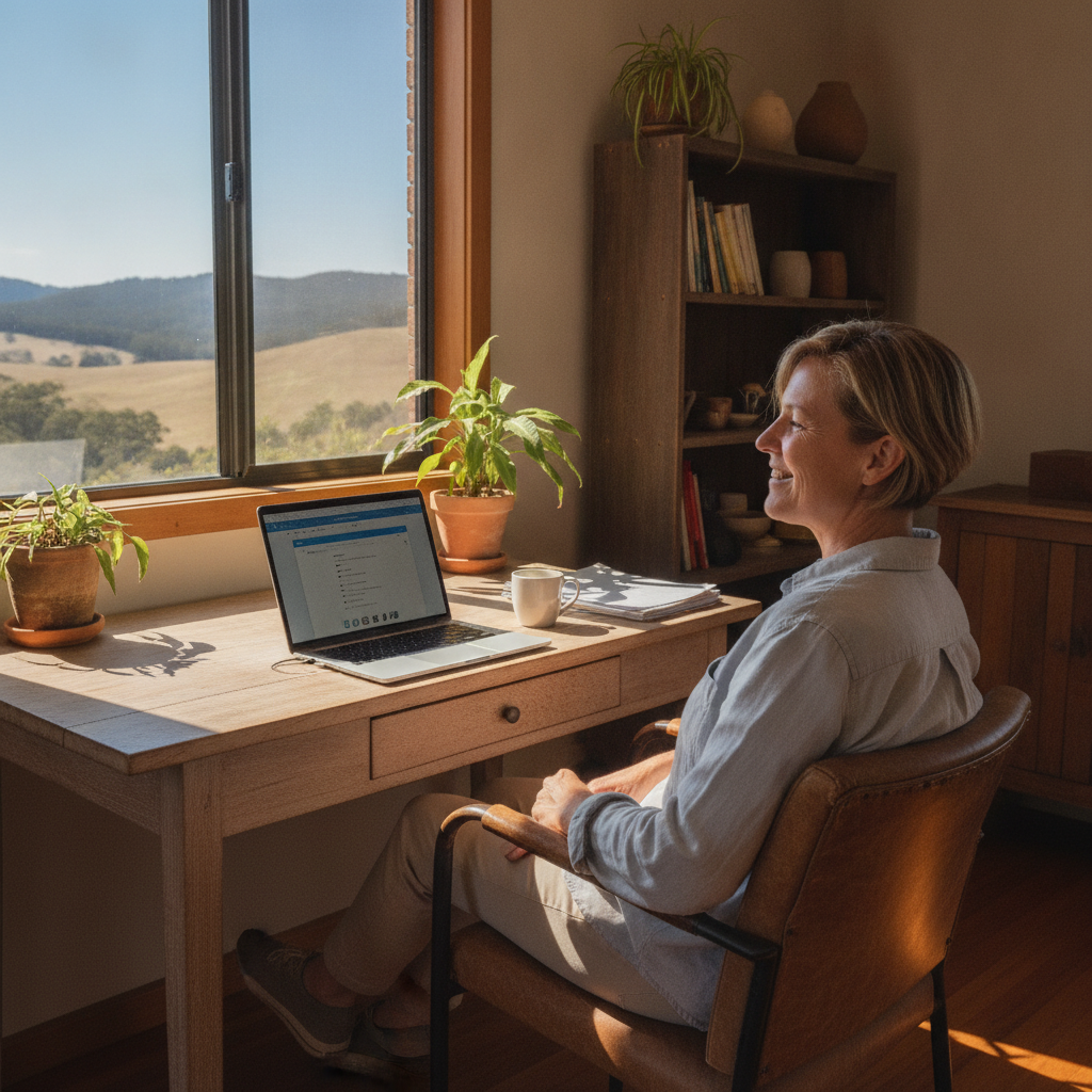Computer cleaning in Glenworth Valley (2250) — a local resident at home with a clean, fast, dust-free computer running cool and quiet