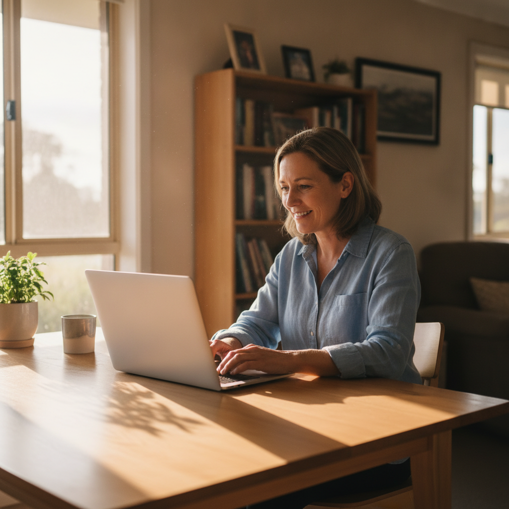 Computer cleaning in Gloucester (2422) — a local resident at home with a clean, fast, dust-free computer running cool and quiet