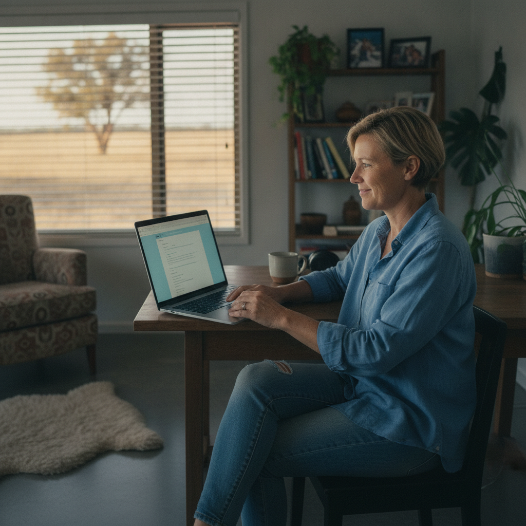 Professional computer clean-out in Goolgowi (2652) — a happy New South Wales resident at home with a spotless, fast, quiet machine