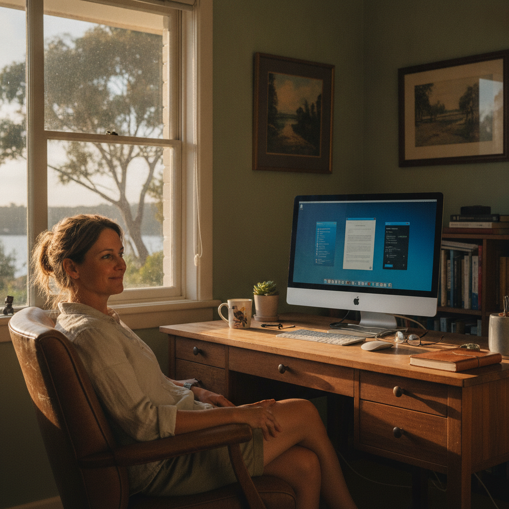 Computer cleaning in Grays Point (2232) — a local resident at home with a clean, fast, dust-free computer running cool and quiet