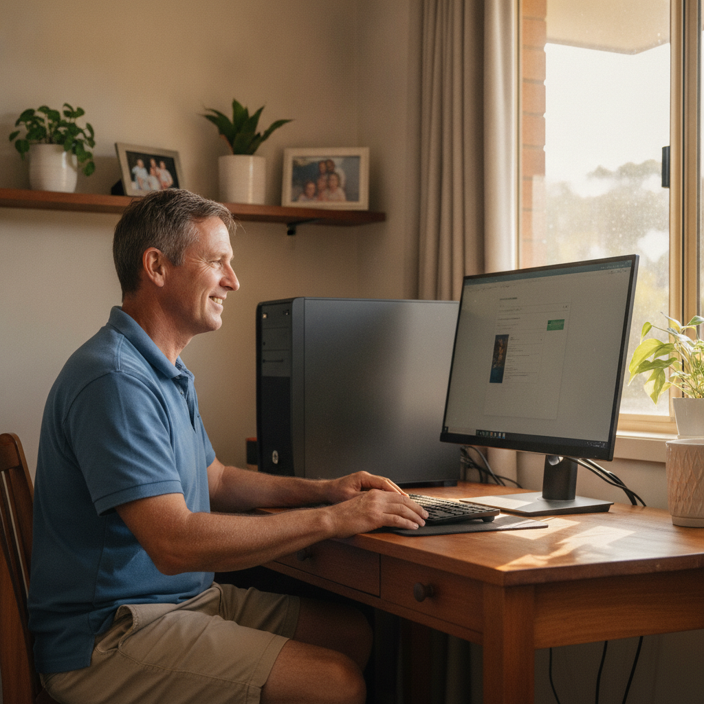 Computer cleaning in Green Hills (2365) — a local resident at home with a clean, fast, dust-free computer running cool and quiet