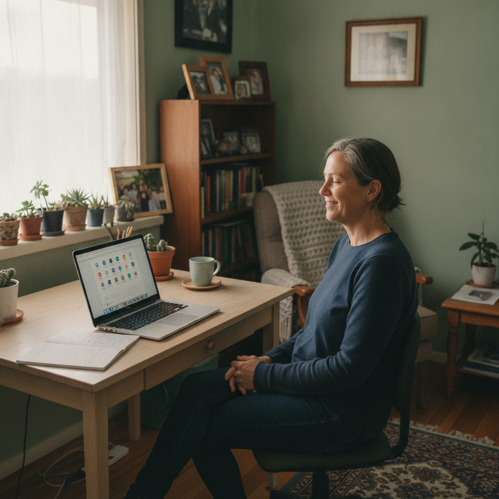 Professional computer clean-out in Greenlands (2330) — a happy New South Wales resident at home with a spotless, fast, quiet machine