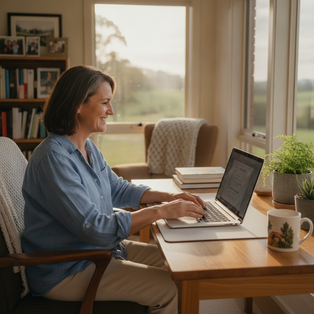 Computer cleaning in Greenridge (2471) — a local resident at home with a clean, fast, dust-free computer running cool and quiet
