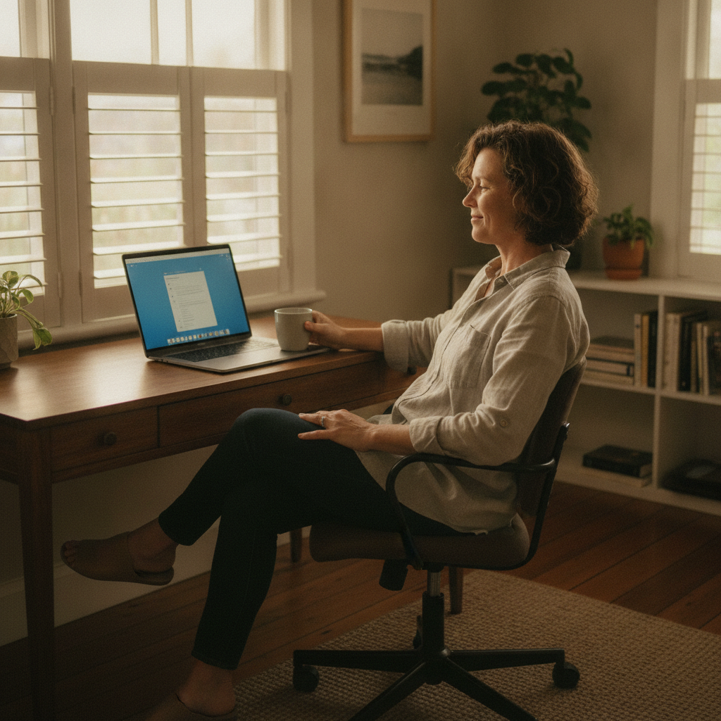 Computer cleaning in Greenslopes (4120) — a local resident at home with a clean, fast, dust-free computer running cool and quiet
