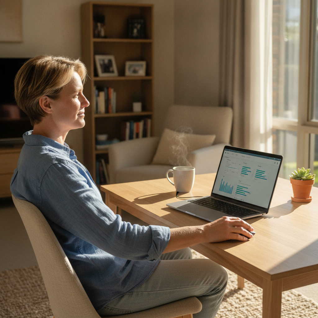 Computer cleaning in Griffin (4503) — a local resident at home with a clean, fast, dust-free computer running cool and quiet