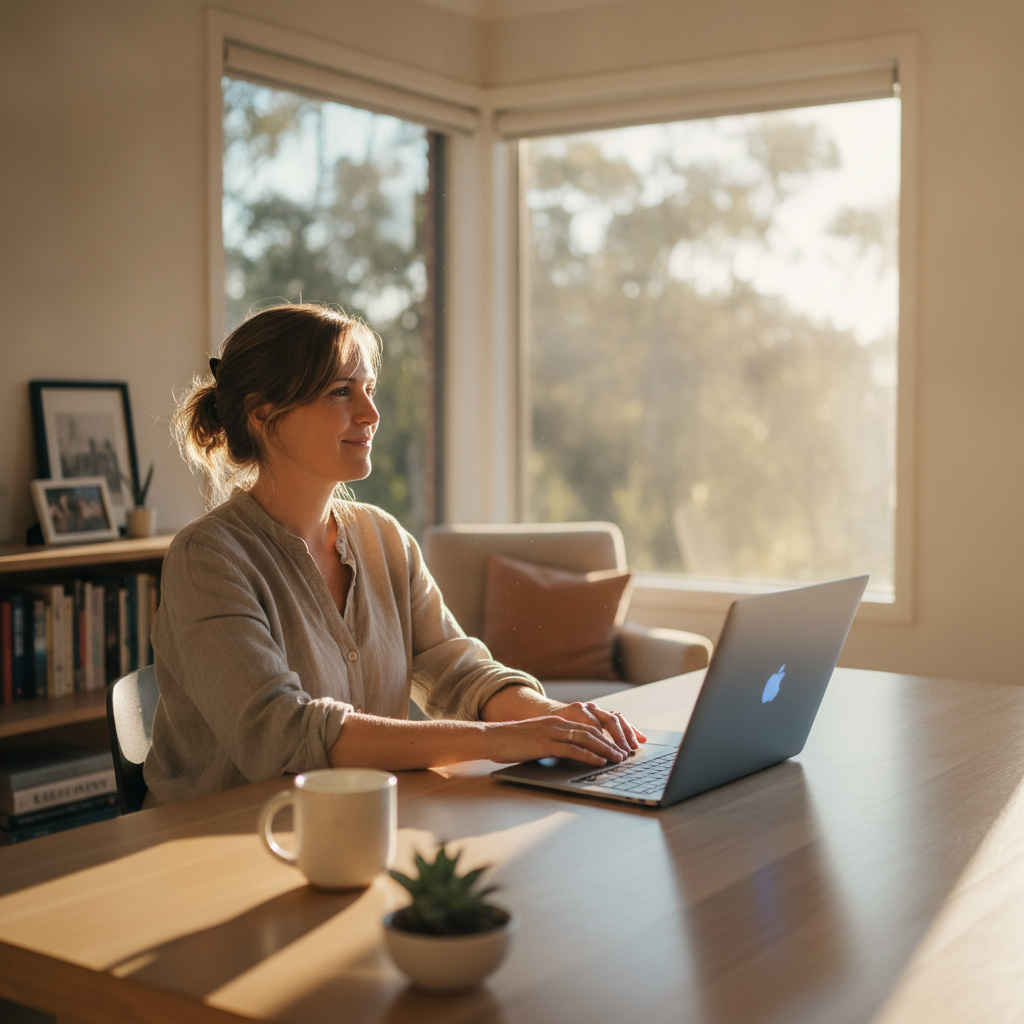 Professional computer clean-out in Grose Vale (2753) — a happy New South Wales resident at home with a spotless, fast, quiet machine
