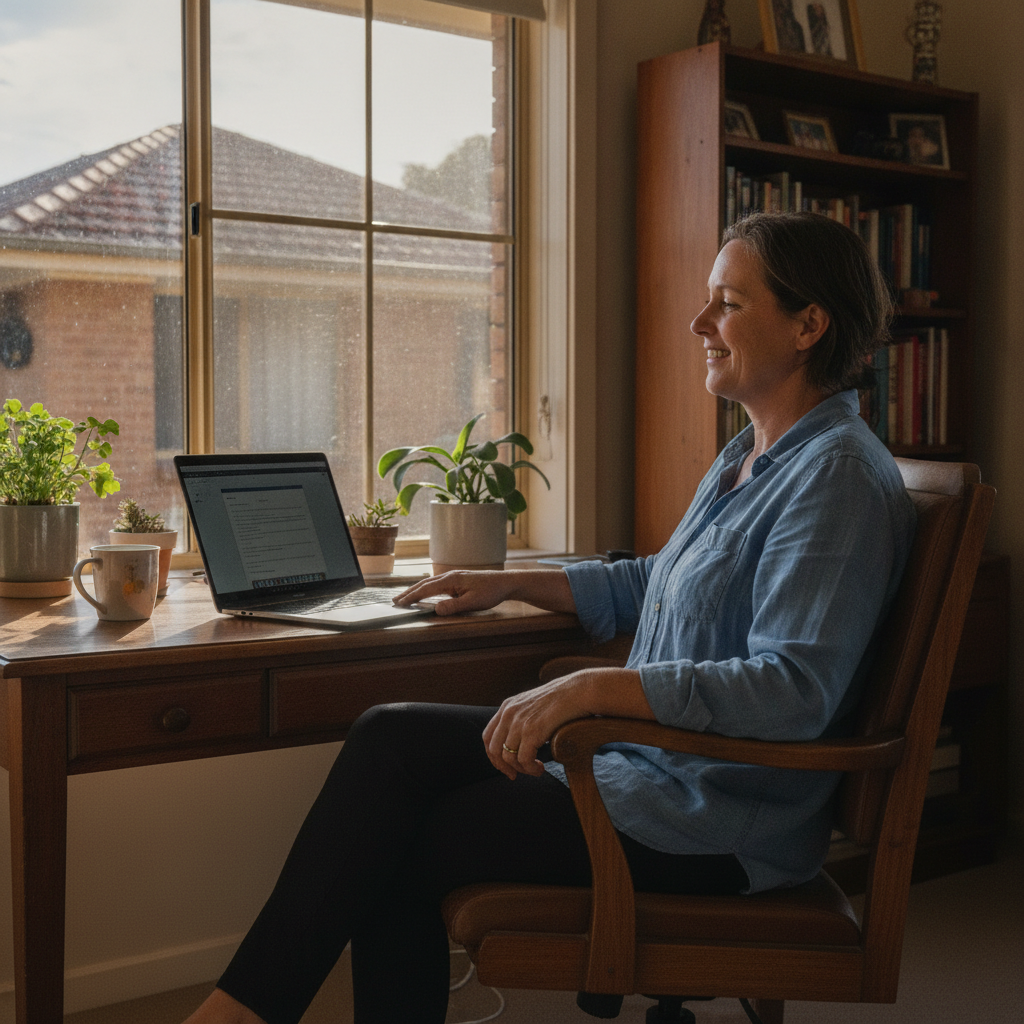Computer cleaning in Gunnedah (2380) — a local resident at home with a clean, fast, dust-free computer running cool and quiet