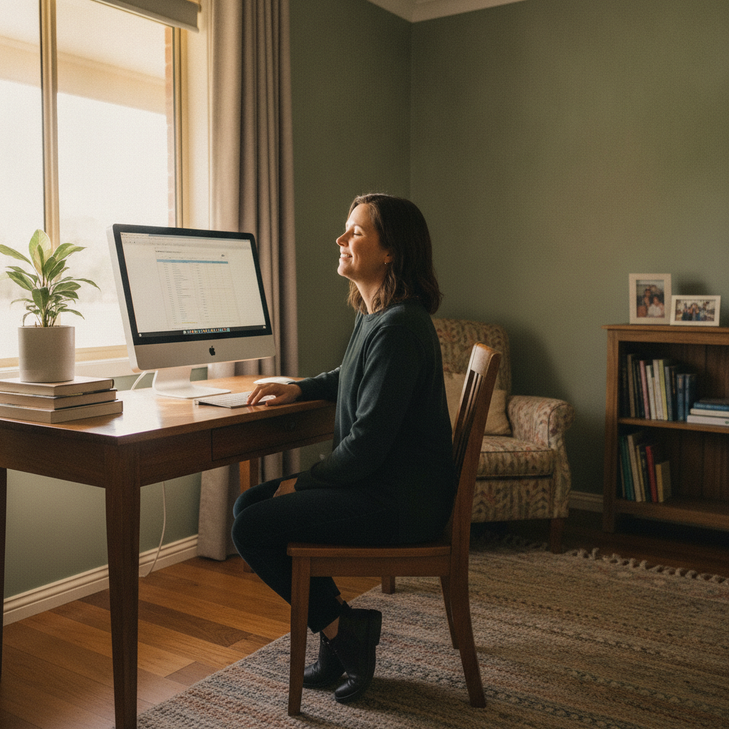 Professional computer clean-out in Gurrundah (2581) — a happy New South Wales resident at home with a spotless, fast, quiet machine