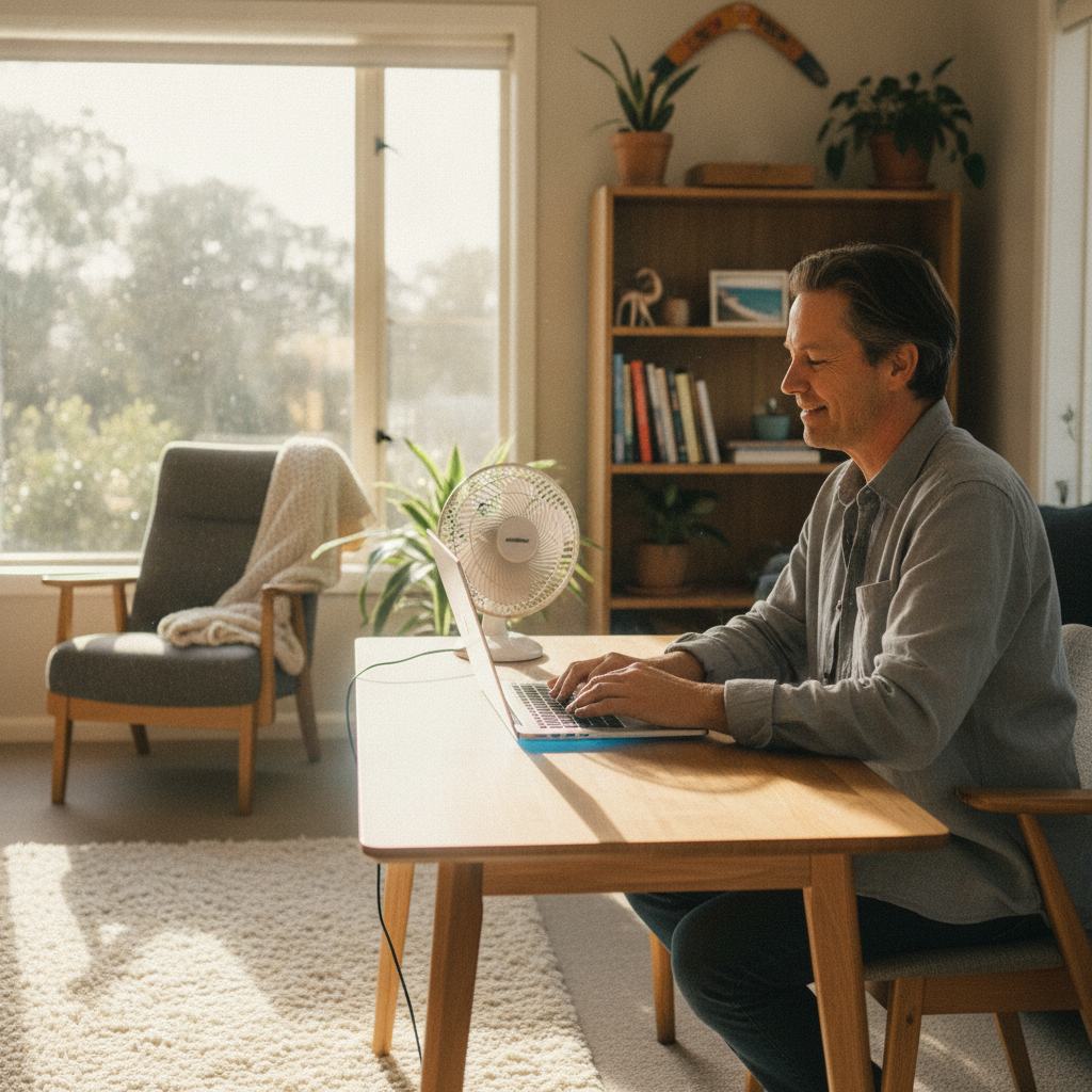 Computer cleaning in Hallett Cove (5158) — a local resident at home with a clean, fast, dust-free computer running cool and quiet