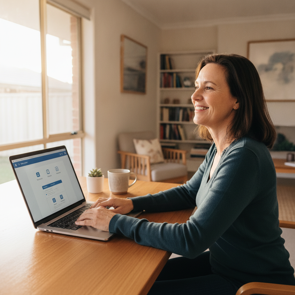 Professional computer clean-out in Hampstead Gardens (5086) — a happy South Australia resident at home with a spotless, fast, quiet machine