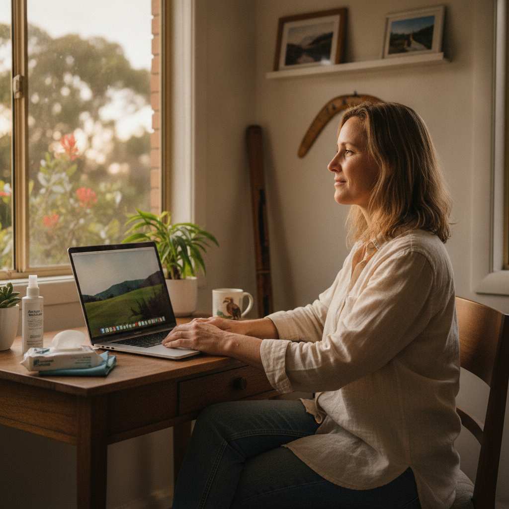 Professional computer clean-out in Hanging Rock (2340) — a happy New South Wales resident at home with a spotless, fast, quiet machine