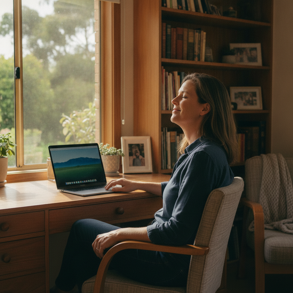 Computer cleaning in Harpers Hill (2321) — a local resident at home with a clean, fast, dust-free computer running cool and quiet