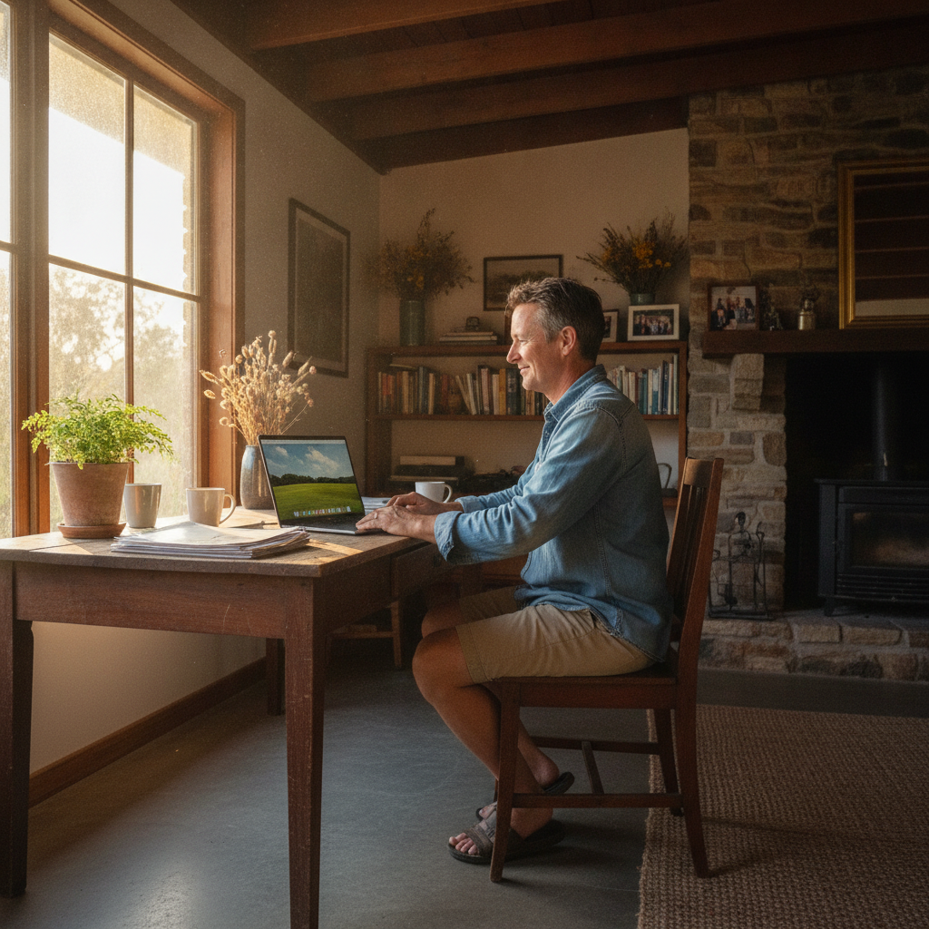 Computer cleaning in Hartley Vale (2790) — a local resident at home with a clean, fast, dust-free computer running cool and quiet