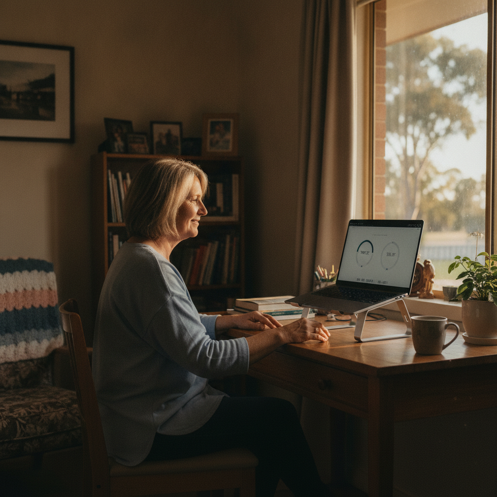 Professional computer clean-out in Harvey (6220) — a happy Western Australia resident at home with a spotless, fast, quiet machine
