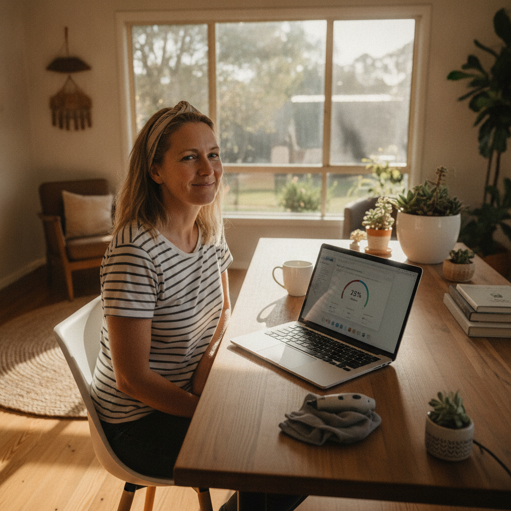 Professional computer clean-out in Hazelwood South (3840) — a happy Victoria resident at home with a spotless, fast, quiet machine