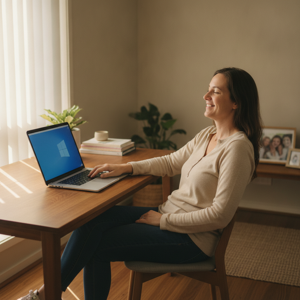 Computer cleaning in Heathwood (4110) — a local resident at home with a clean, fast, dust-free computer running cool and quiet