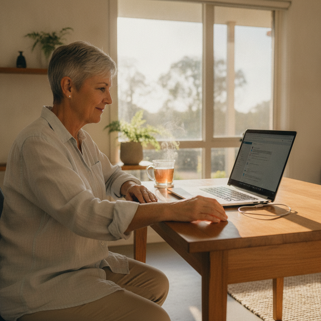 Computer cleaning in Hemmant (4174) — a local resident at home with a clean, fast, dust-free computer running cool and quiet