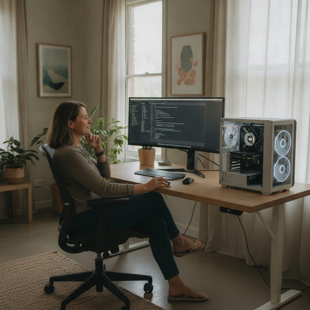 Computer cleaning in Hereford Hall (2622) — a local resident at home with a clean, fast, dust-free computer running cool and quiet