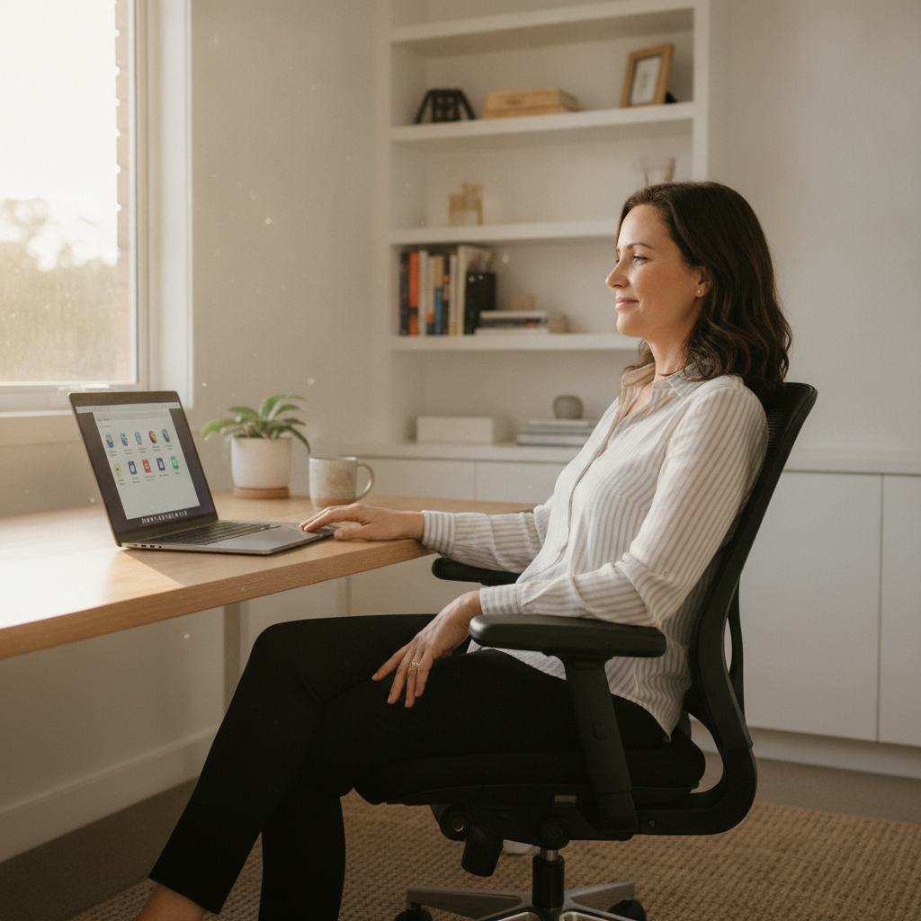 Professional computer clean-out in Herston (4006) — a happy Queensland resident at home with a spotless, fast, quiet machine