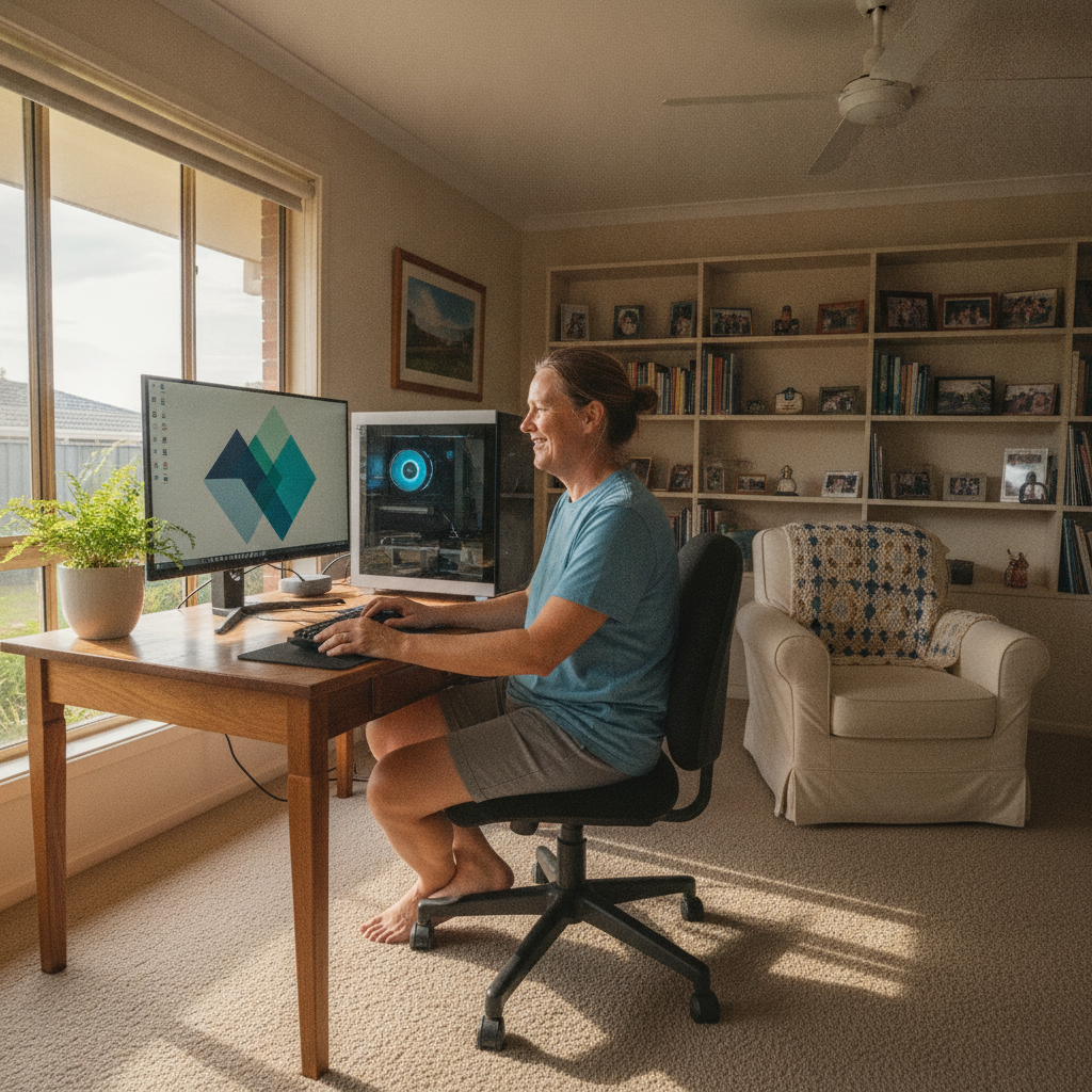 Computer cleaning in Hillman (6168) — a local resident at home with a clean, fast, dust-free computer running cool and quiet