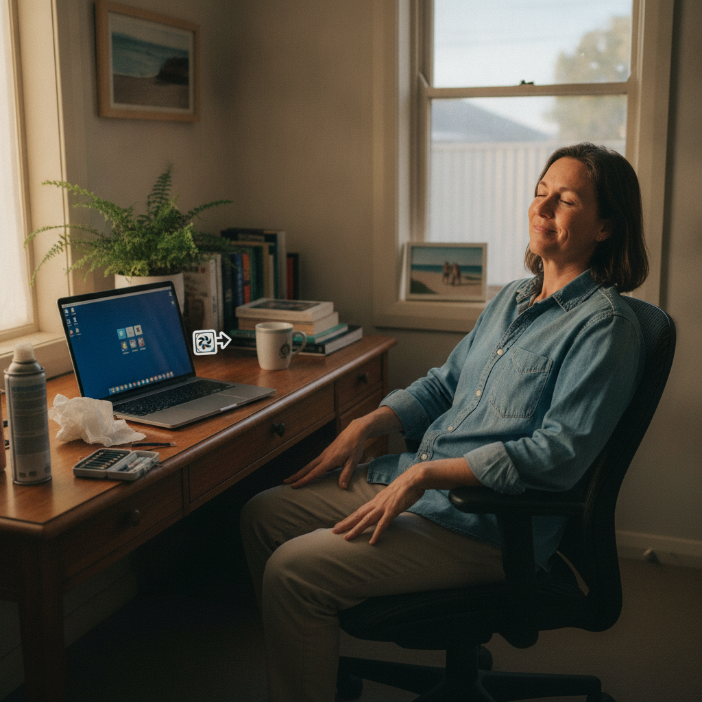 Professional computer clean-out in Hindmarsh (5007) — a happy South Australia resident at home with a spotless, fast, quiet machine