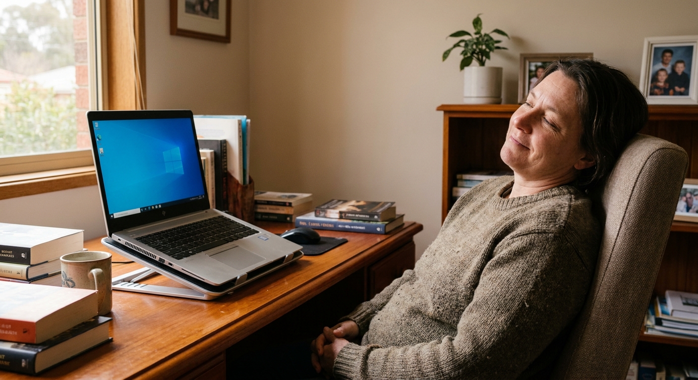 Professional computer clean-out in Hmas Harman (2600) — a happy the ACT resident at home with a spotless, fast, quiet machine