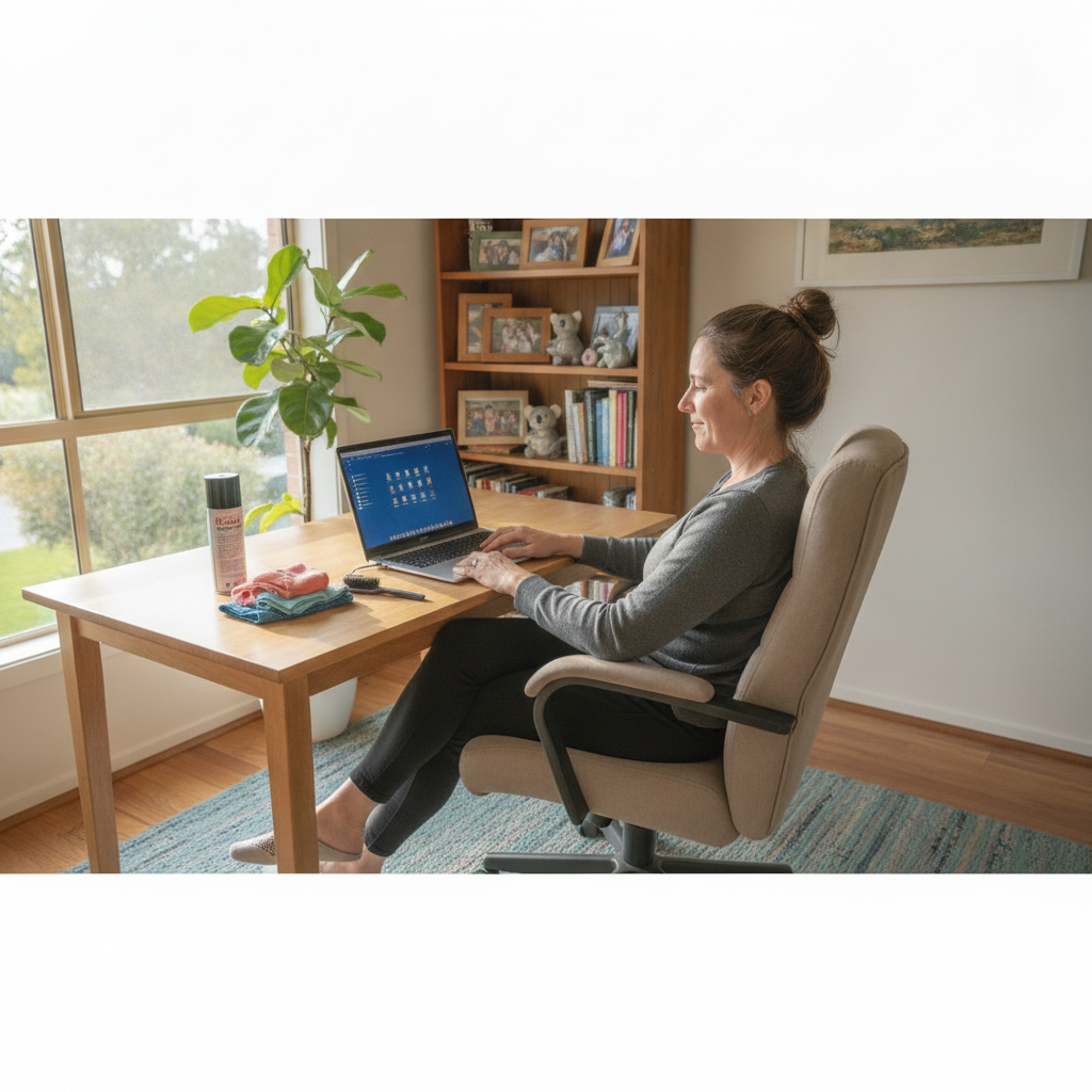 Professional computer clean-out in Hollisdale (2446) — a happy New South Wales resident at home with a spotless, fast, quiet machine