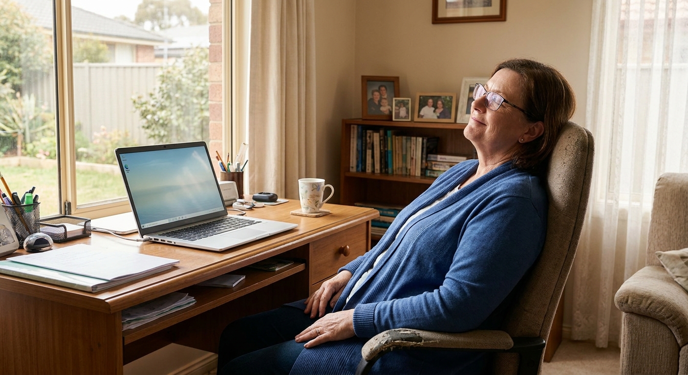 Professional computer clean-out in Hume (2620) — a happy New South Wales resident at home with a spotless, fast, quiet machine