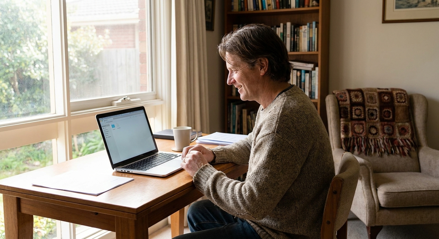 Computer cleaning in Huntingdale (3166) — a local resident at home with a clean, fast, dust-free computer running cool and quiet