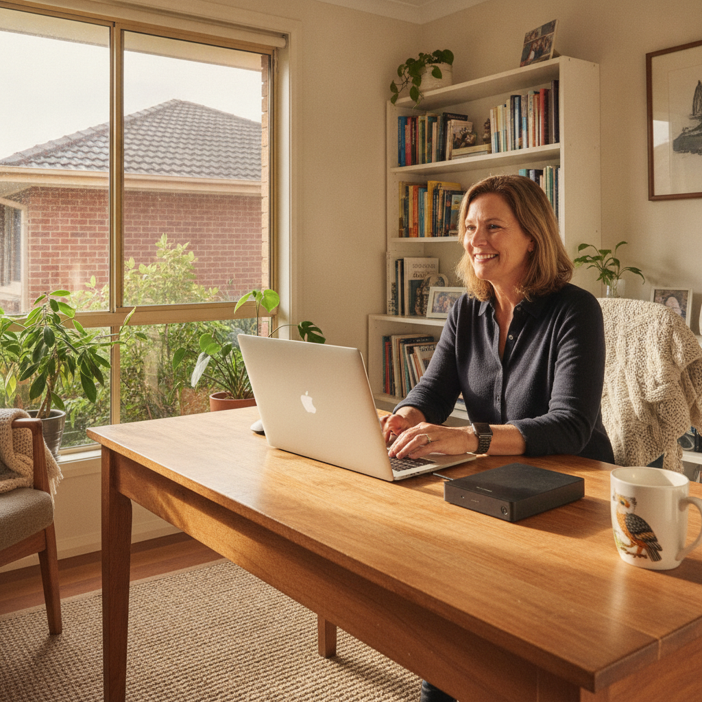 Computer cleaning in Hurstville (2220) — a local resident at home with a clean, fast, dust-free computer running cool and quiet
