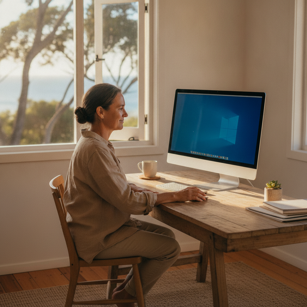 Computer cleaning in Iluka (2466) — a local resident at home with a clean, fast, dust-free computer running cool and quiet