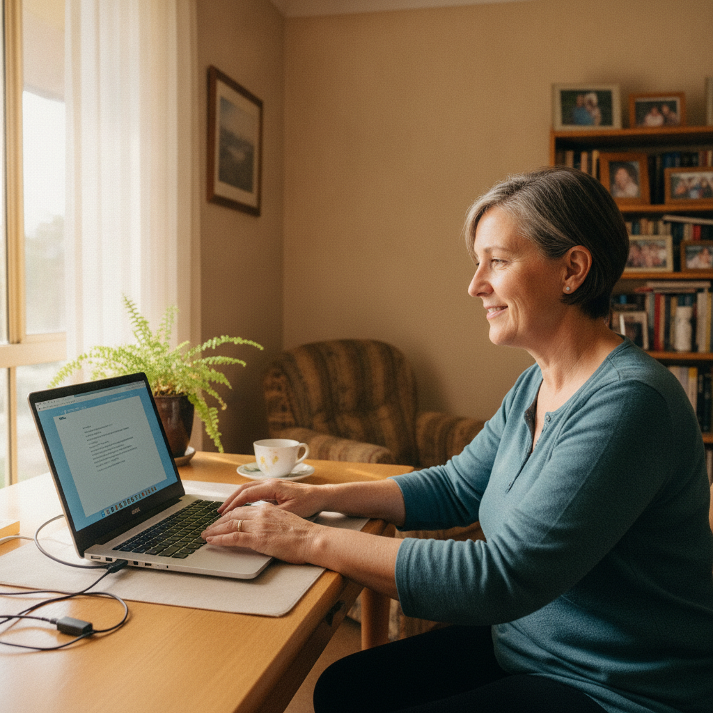 Computer cleaning in Inala Heights (4077) — a local resident at home with a clean, fast, dust-free computer running cool and quiet