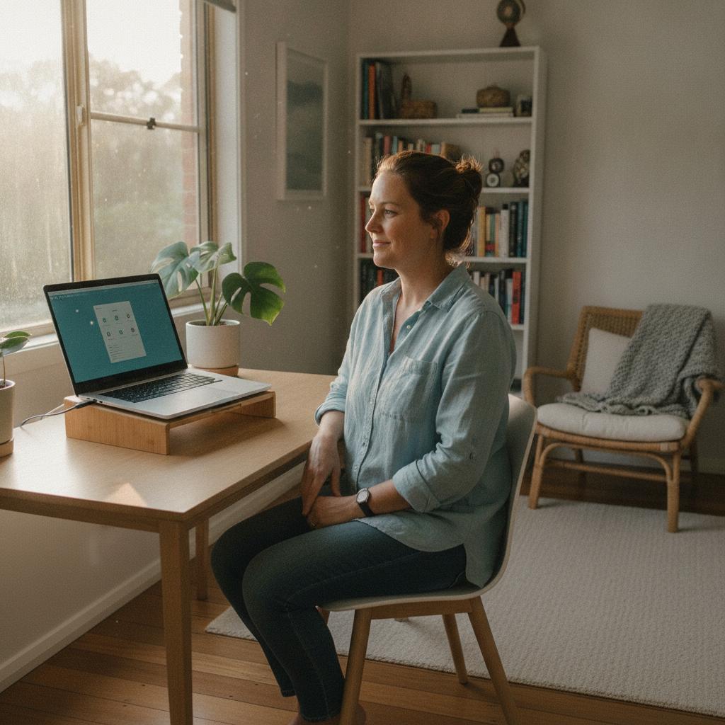 Computer cleaning in Indooroopilly (4068) — a local resident at home with a clean, fast, dust-free computer running cool and quiet