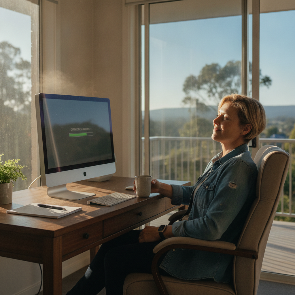 Computer cleaning in Ingleside (2101) — a local resident at home with a clean, fast, dust-free computer running cool and quiet