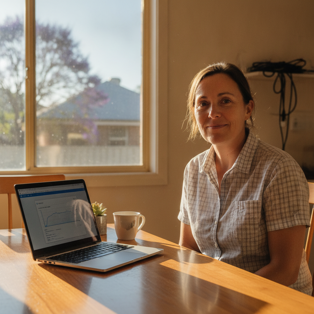 Professional computer clean-out in Inverell (2360) — a happy New South Wales resident at home with a spotless, fast, quiet machine
