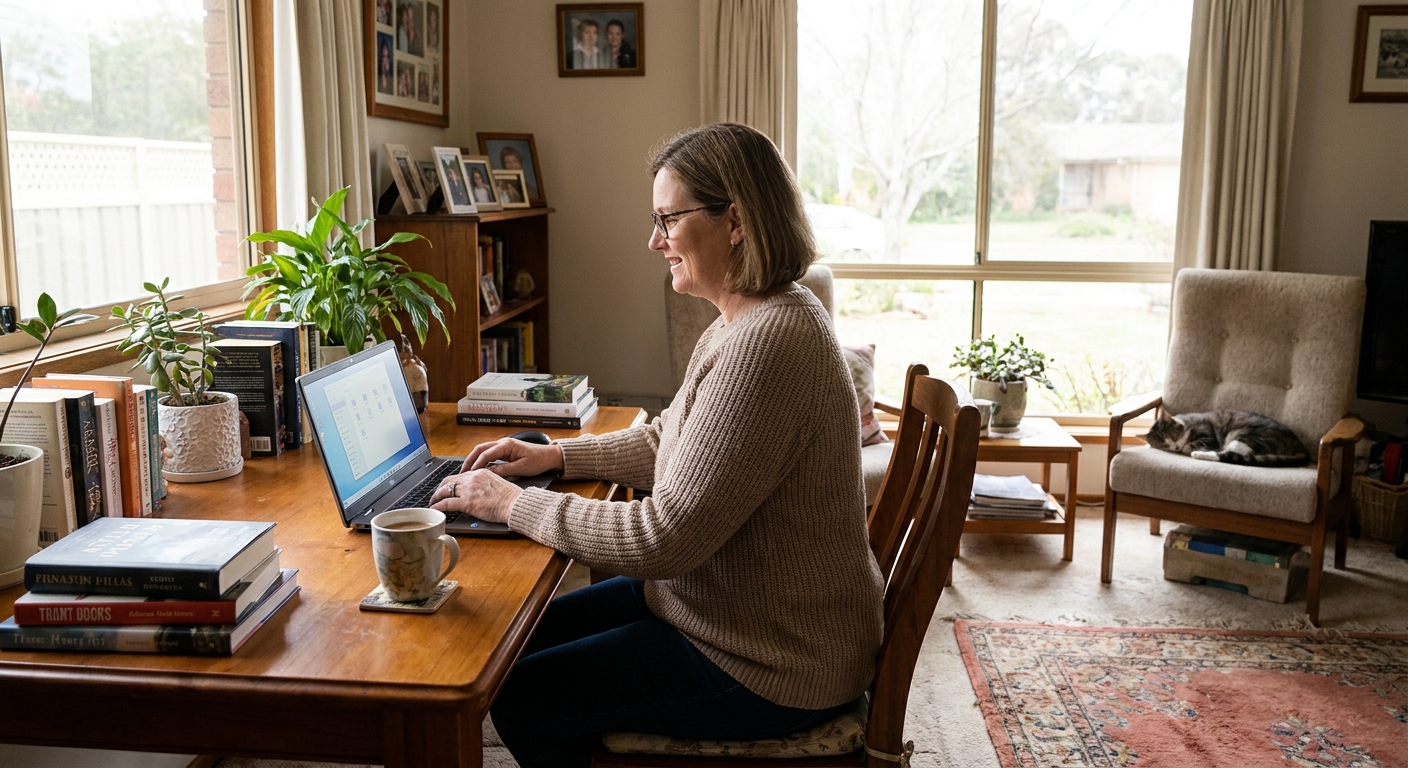 Computer cleaning in Isabella Plains (2905) — a local resident at home with a clean, fast, dust-free computer running cool and quiet